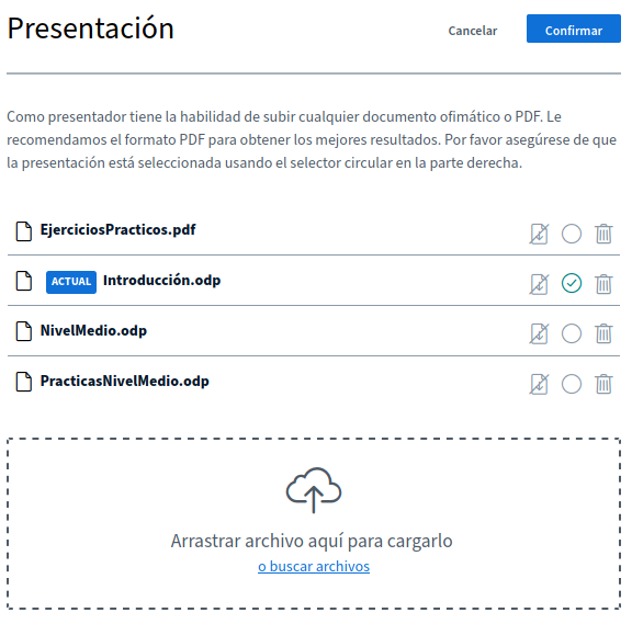 SRPresentacionCargar